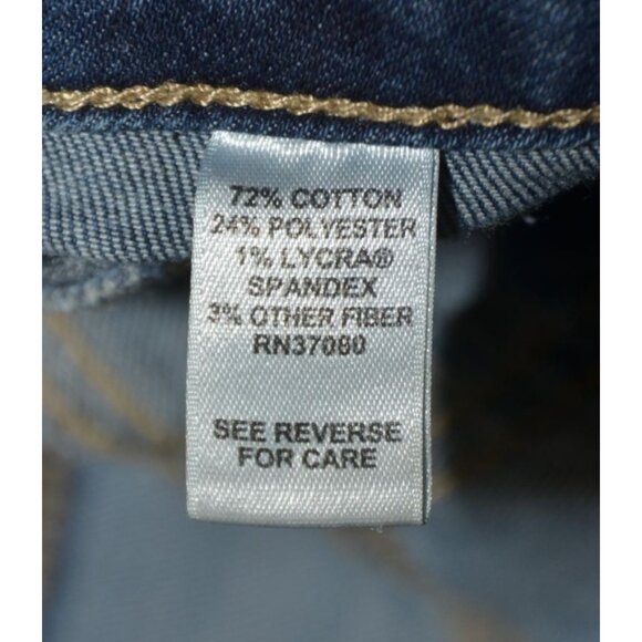 Cato Ladies Cropped Ankle Denim Blue Jeans Size 14 Cute Stretch Raw Flared Hem - Picture 10 of 11